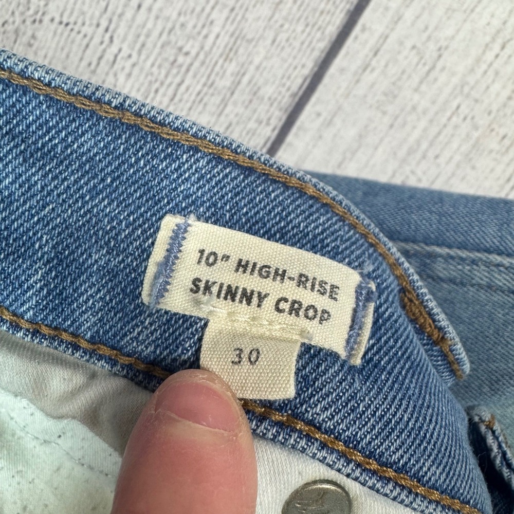 Madewell 10 High-Rise Skinny Crop Jeans Medium‎ Wash Blue Size 30 - Picture 5 of 12